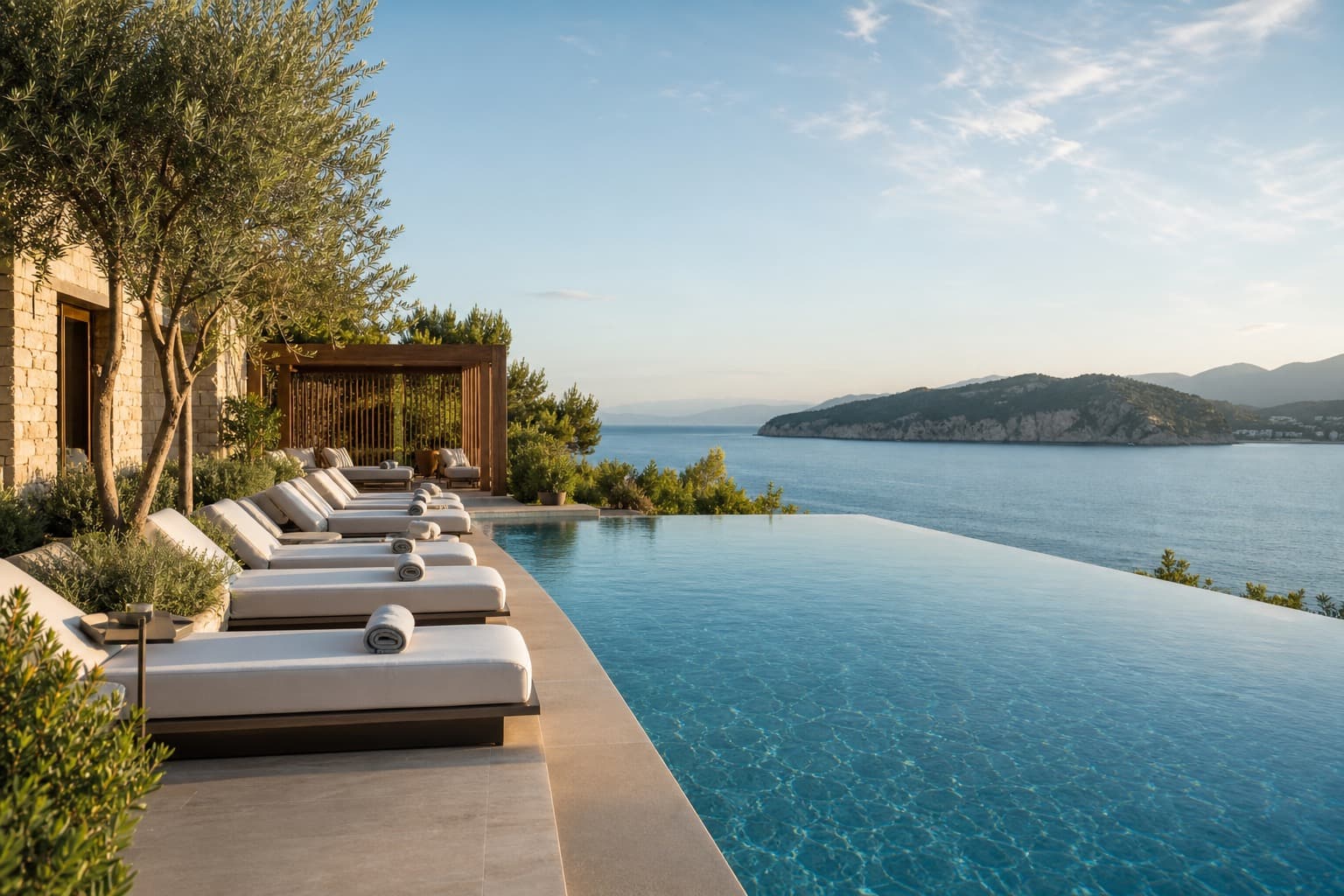 Best spa and wellness hotels in Croatia — Adriatic infinity pool at sunrise