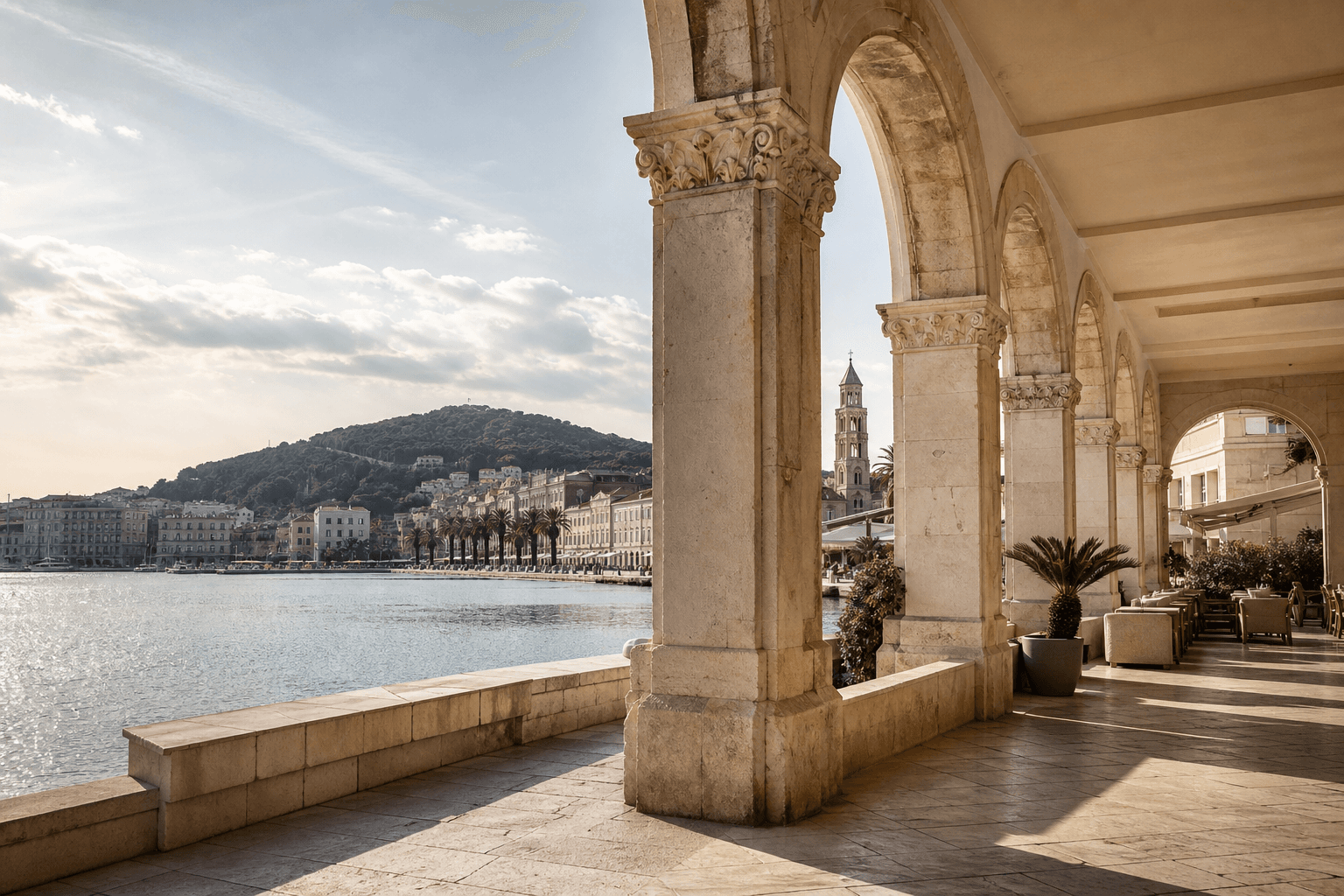 Split's Riva and Diocletian's Palace — a Roman monument that's still a living city.