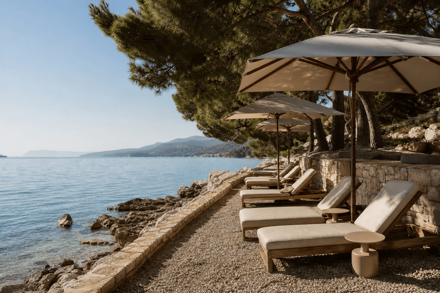 Luxury beachfront hotel with private beach in Dubrovnik, Croatia